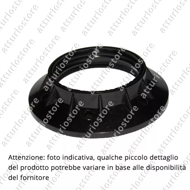 2x Ghiera in plastica per portalampada E27 Ø5cm nera