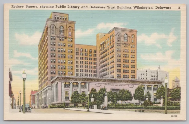 Linen~Rodney Square~Public Library~Delaware Trust Bldg~Wilmington DE~Vintage PC