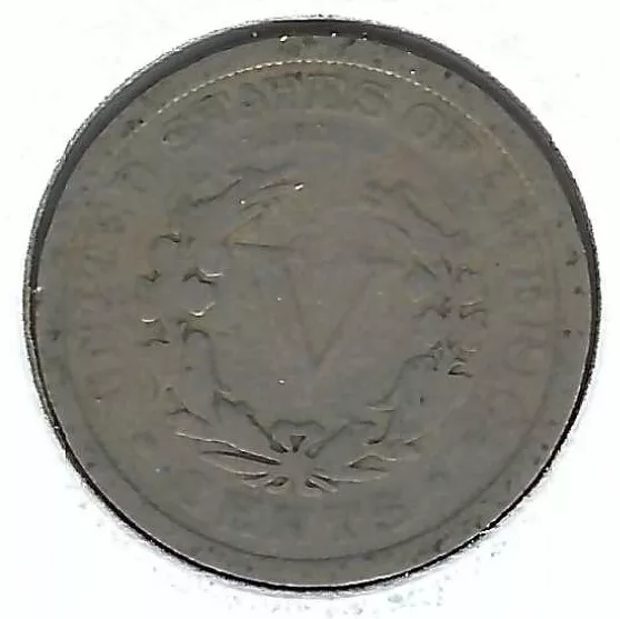 1907 Philadelphia Circulated Liberty Head Nickel Five Cent Coin! 2