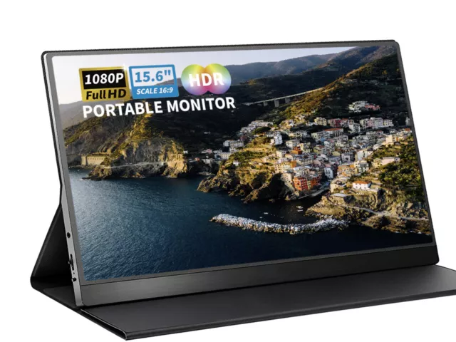 15.6'' IPS Portable Monitor 60Hz 1080P laptop monitor extender with HDMI USB-C