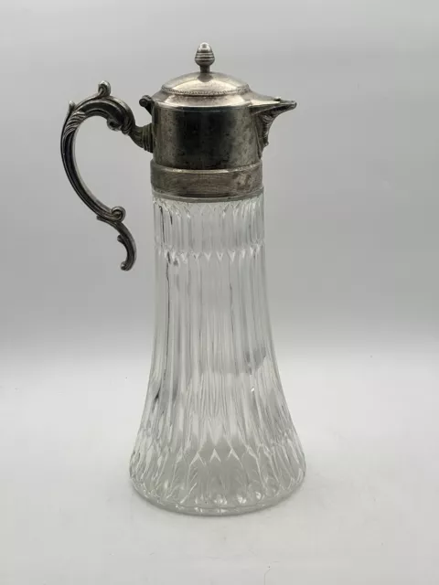 FB Rogers Silver Company Silver Plate and Glass 2 Qt. Pitcher No Chiller Insert