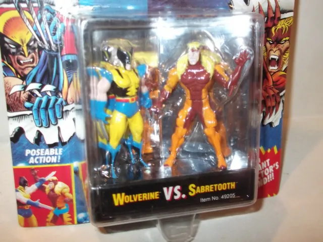 ✰ 1994 X-Men Steel Mutants Wolverine vs. Sabretooth New Figure Die Cast ToyBiz