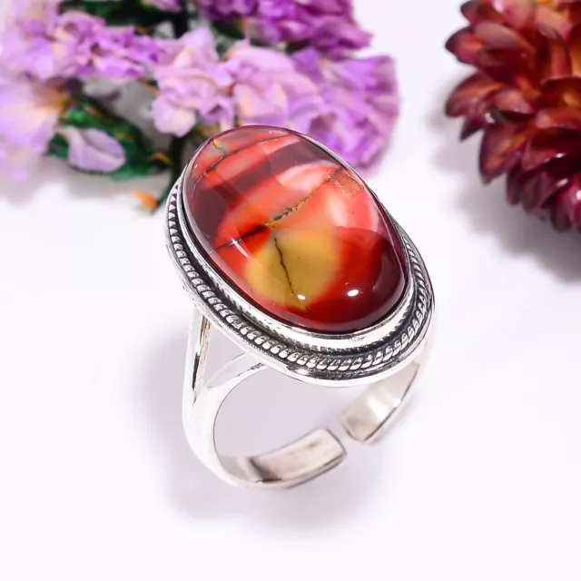 Mookaite Gemstone Vintage Handmade 925 Sterling Silver Ring Adjustable GSR-5036