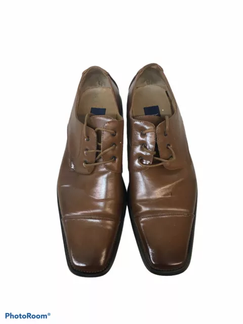 MAJESTIC COLLECTION BROWN Lace Up Men’s Dress Shoes Square Toe Size 10. ...