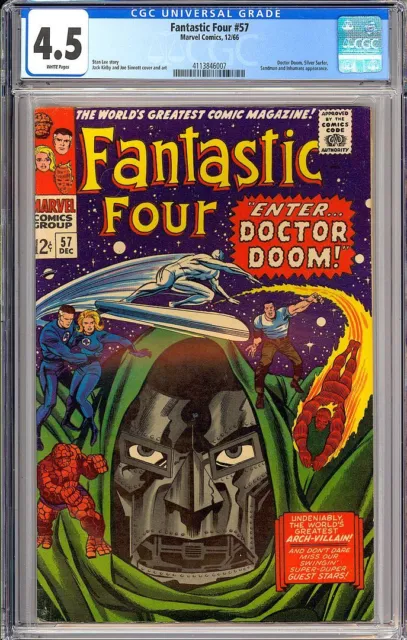 Fantastic Four #57 Silver Surfer Dr. Doom Silver Age Marvel Comic 1966 CGC 4.5