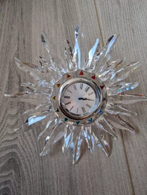 Original Swarovski Solaris Tischuhr 13 cm Ø, sehr schön