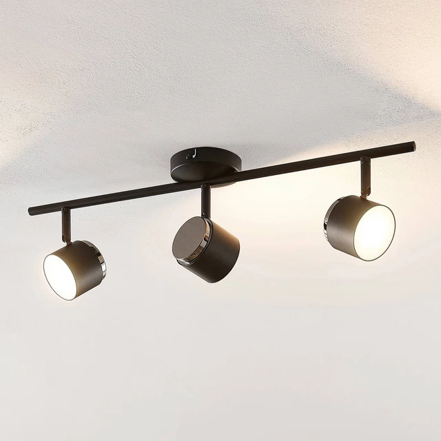 LED Deckenleuchte Marrie Spots Schwenkbar Schwarz Lindby Dreiflammig Strahler