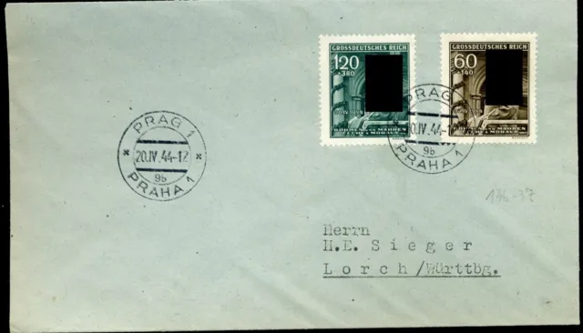 869901) DR Böhmen und Mähren FDC Nr. 136-137 mit Tagesstempel Prag