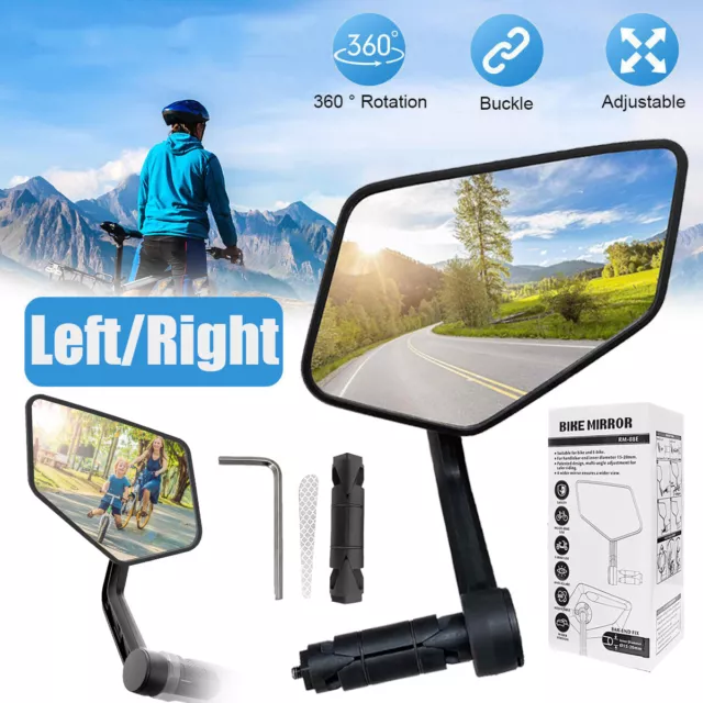 Bicycle Rear View Mirror HD MTB Mountain Bike Handlebar Cycling Mirrors 15-20mm