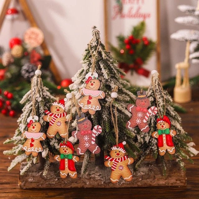 Ornements de noël suspendus en bois, 12 pièces, décoration de maison,