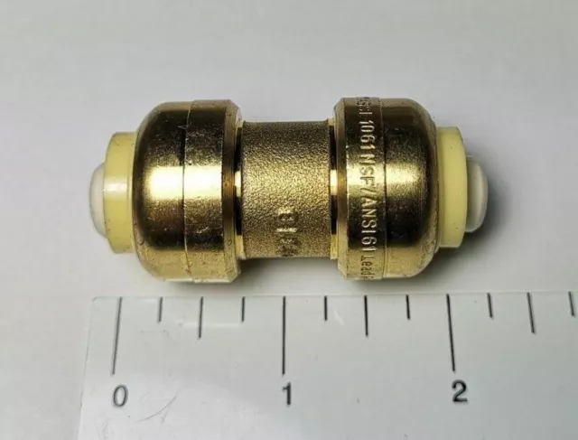 10 Lot l 1/2" X 1/2" PUSH FIT COUPLINGS LEAD FREE BRASS sharkbite style