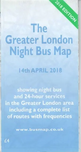 London Transport - The Greater London Night Bus Map - April 2018