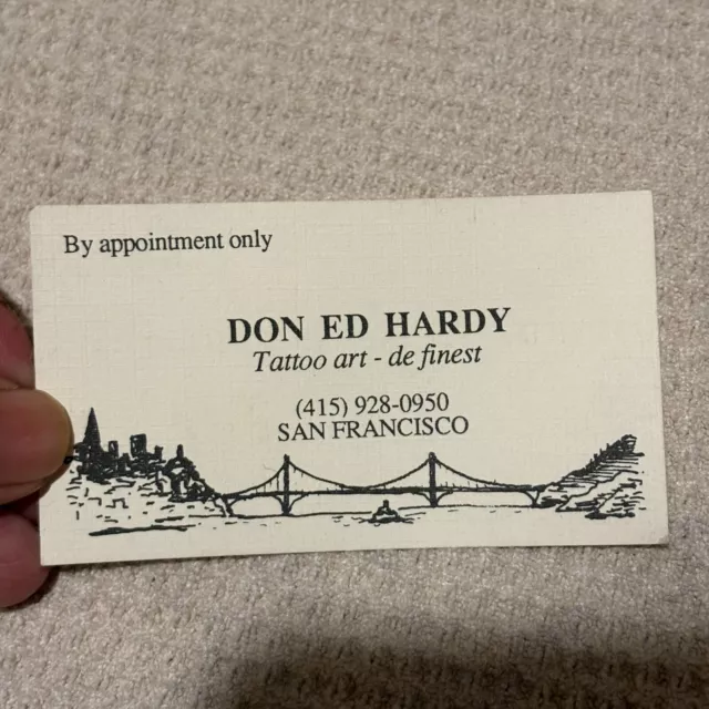 VINTAGE DON ED HARDY Honolulu San Francisco TWO SIDED TATTOO BUSINESS ...
