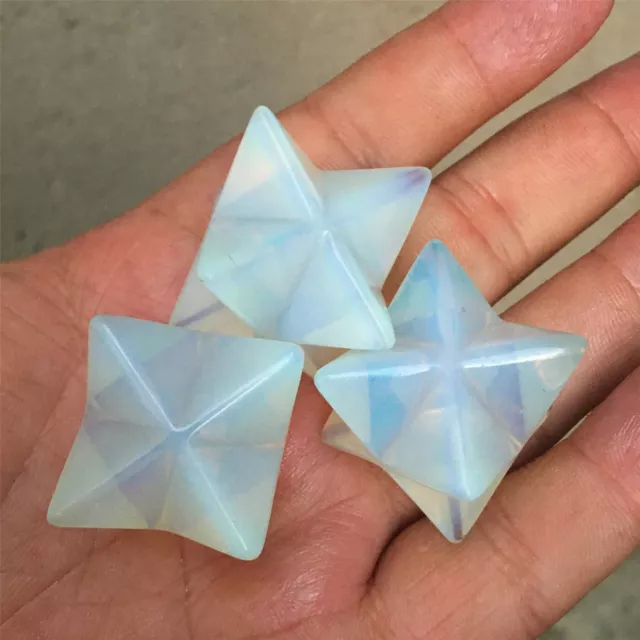 Carved Opal Merkaba Star Quartz Crystal Pendant Reiki Healing decorate 1PC