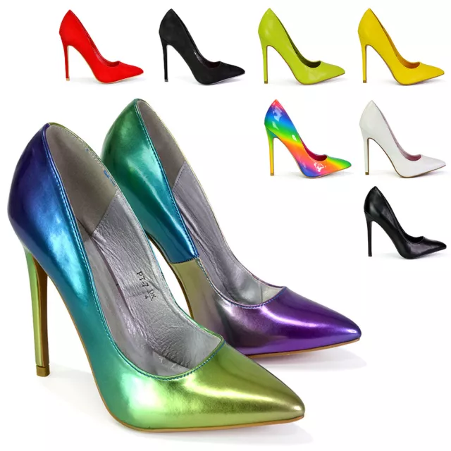 Womens High Heel Stiletto Pointed Ladies Party Clubbing Slip On Court Shoes Size
