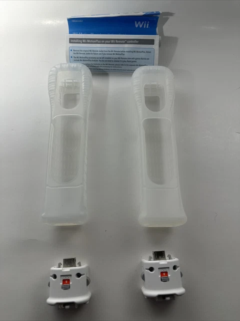 2 x Motion Plus Adapter Sensor & Silicon Case for Nintendo Wii Remote Controller
