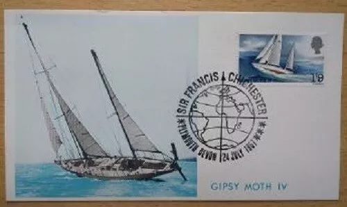 24.7.1967 Sir Francis Chichester Maximalkarte. Plymouth, Devon Cancel (FDI)