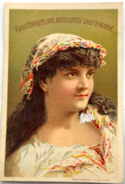 Kabo Corsets are Absolutely Unbreakable  Bush, Bull & Roth Victorian Trade Card