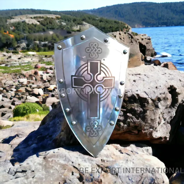 Medieval Knight Crusader Templar Battle Shield  Metal Ready Armour Larp Sca Gift