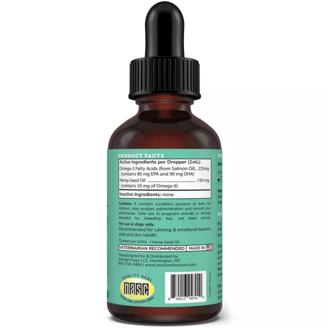 Premium Organic Hemp Oil for Dogs - Hemp Seed Oil for Joint Comfort & Calming 3