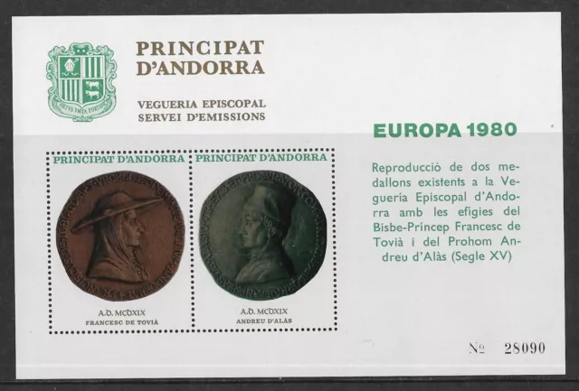 Andorra (Spanish) 1980 Europa Miniature Sheet MNH