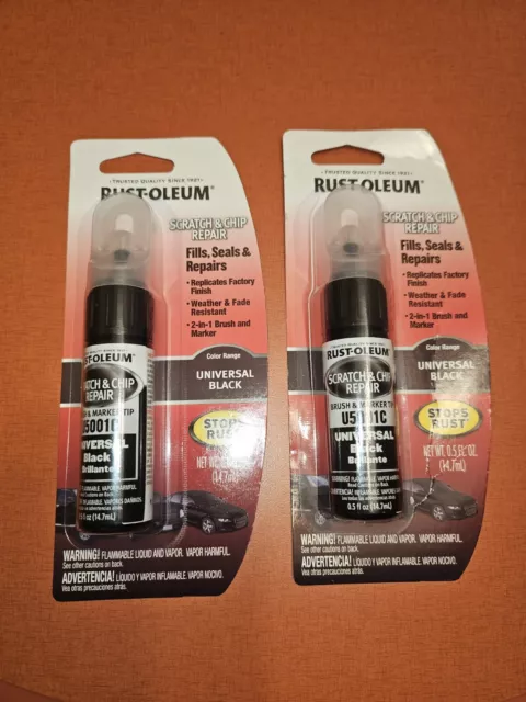 2x Rust-Oleum Auto Scratch Chip Repair Marker Universal Black