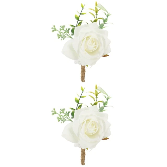 Paquete de 2 flores de muñeca 12x8x4cm tela de seda dama de honor