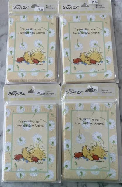 Little Suzys Zoo Birth Announcement New Cards & Envelopes Precious New Arrival