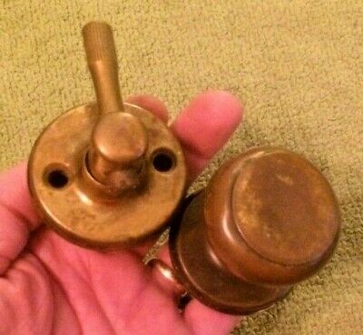 Small Antique Brass Doorknob Hardware Indoor Decor Art Deco Mid Century Rare