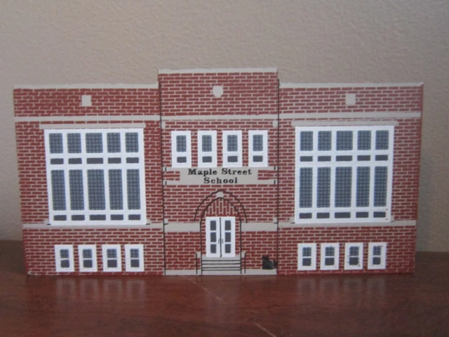 Maple Street School Cat's Meow Village Wood Orrville Ohio  75Th Anniv Faline '88