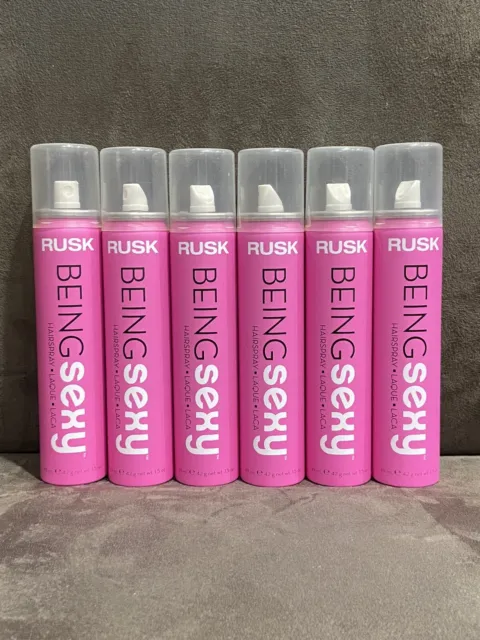 (6) Rusk Being Sexy Extra Firm Hold Control Finishing Hairspray 1.5 Oz Ea Travel