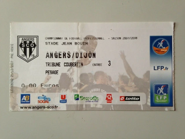 Ticket Match SCO Angers VS PSG - Coupe De France 2010/2011 - Souvenir