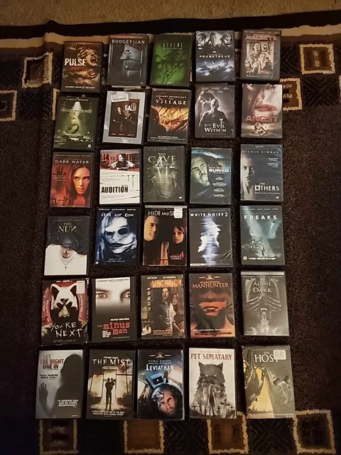 Lot of 30 Horror Film DVDs Used. Aliens, The Mist, The Others & more