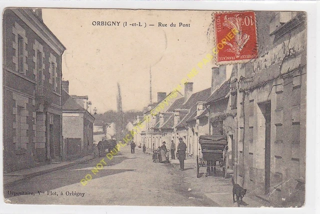 CPA 37460 Orbigny Rue Du Bridge Cartoon Coupling Edit Plot 1907