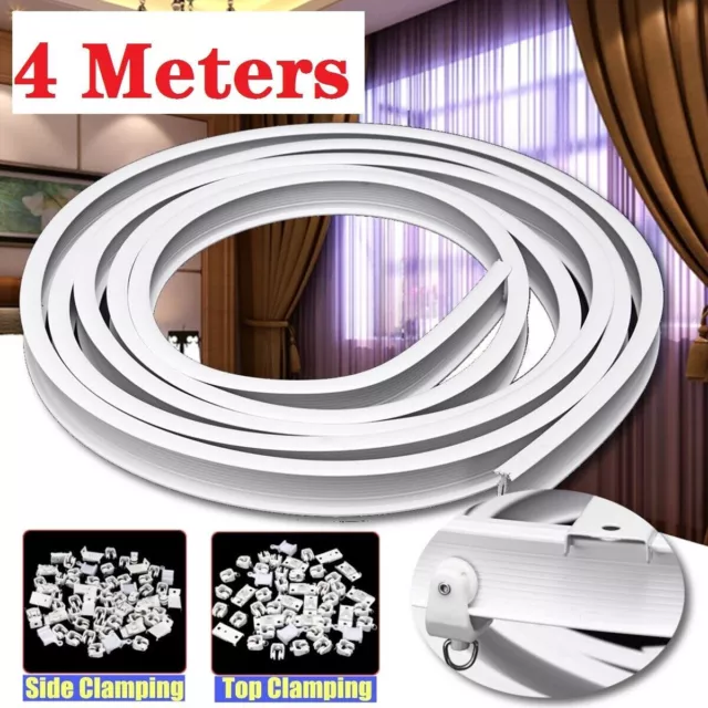 Curtain Track 4M Flexible Side Ceiling Bendable Window Rod Rail Straight Curve