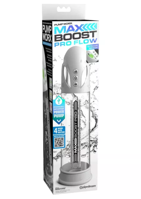 Sex Toys Pompa Uomo_Masturbator e Sviluppatore Max Boost Pro Flow Pump White idr 3