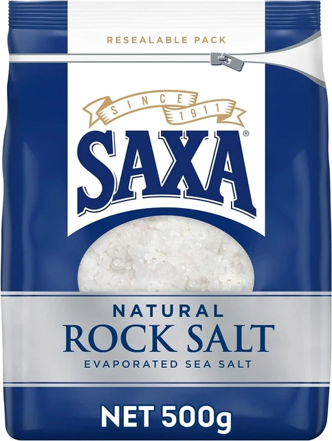 Saxa Natural Rock Salt Bag 500g - Fast & Free Shipping