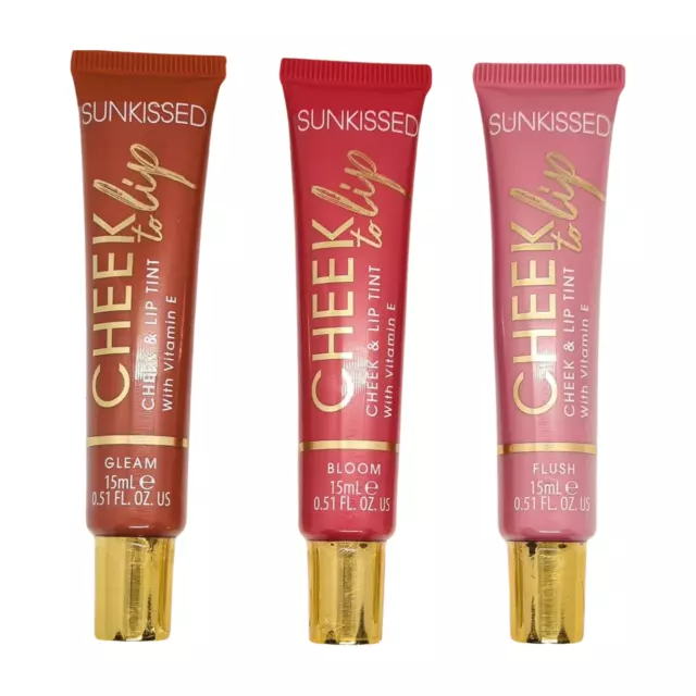 Cheek to Lip Tint by Sunkissed with Vitamin E - Liquid Cream Lipstick & Blush
