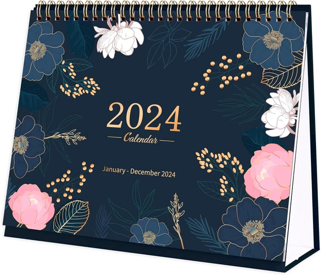 2024 DESK CALENDAR 2024 Calendar from January 2024 to December 2024