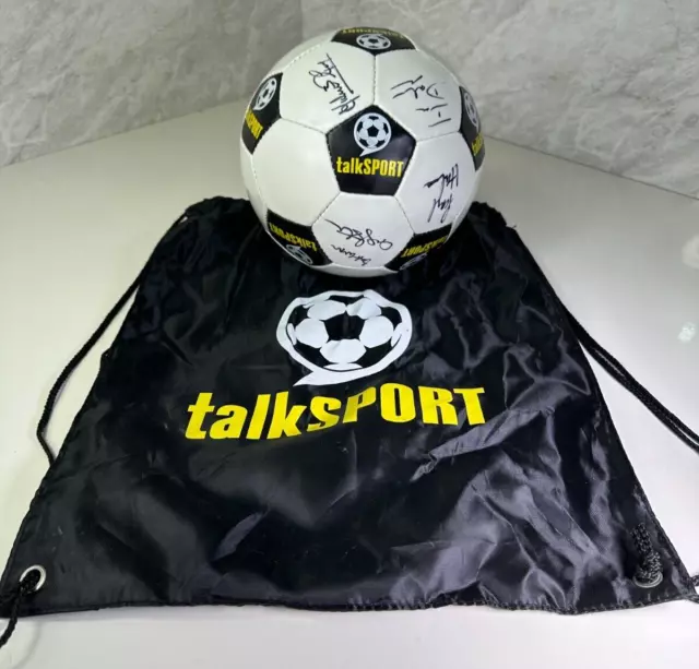 Talksport Signed Football 8 Signatures talkSPORT Comes with Bag Mancave Display