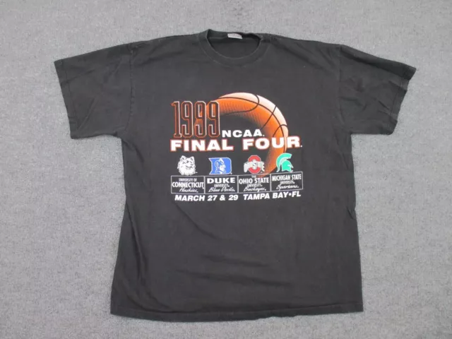 Vintage 1999 NCAA Final Four Shirt Adult XL Black Duke UCONN Basketball 90s Mens