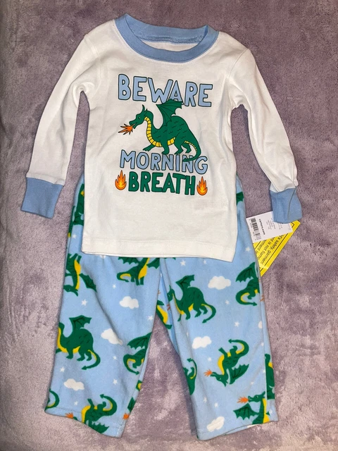 NWT Carters Infant Boy Pajama Set Shirt Pants 2 Pc Baby 12 Months Dragon Infant 2