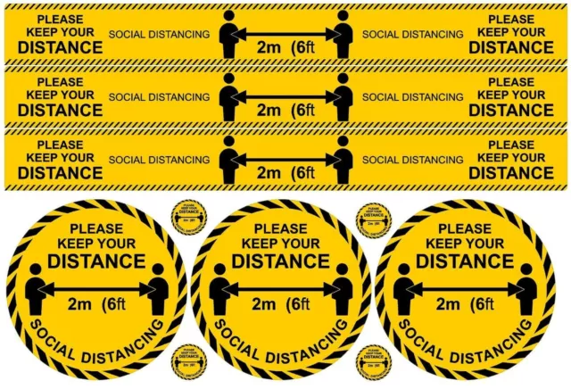 Distanciamiento social 2 m (6 pies) Adhesivo antideslizante para piso...