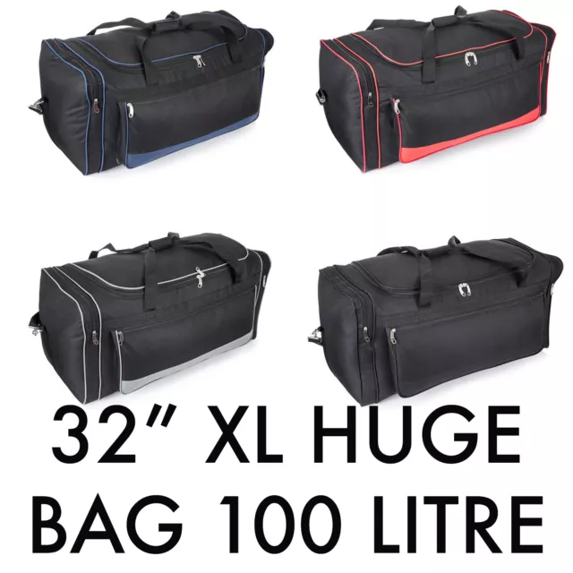 32" Extra Large Holdall Duffle Travel Bag Luggage Weekend GYM Sports Bag 100 L