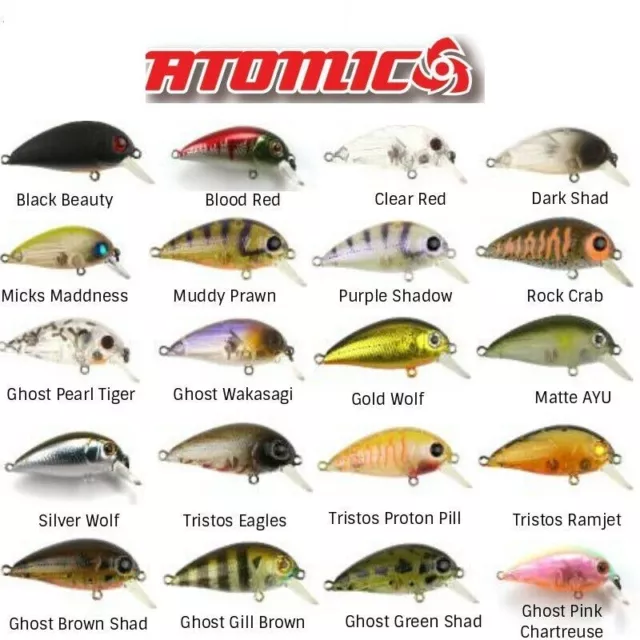 Brand New - Atomic Hardz Crank Mid 38mm Fishing Lure - Choose Colour