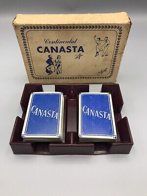 VTG Continental Canasta Dual Tray, Playing Cards & Original Box~ San Francisco