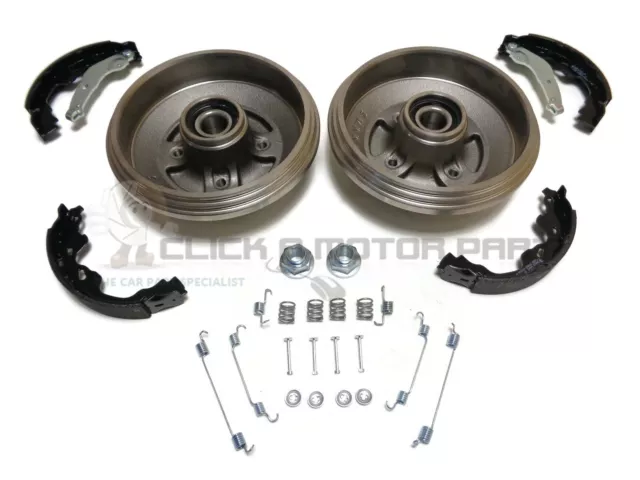 Rear 2 Brake Drums Fitted Wheel Bearings & Shoes & Kit For Suzuki Swift 05-11