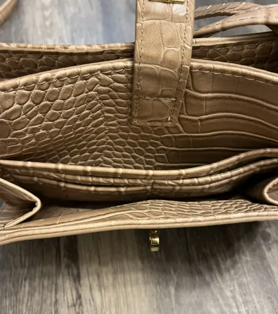 ENZO ANGIOLINI TAUPE Tan Croc Crossbody Purse Bag - Many Pockets $16.95 ...