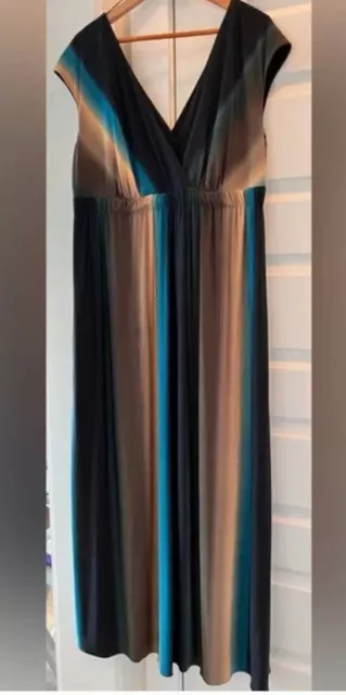 Adrianna Papell | Teal Sedona Maxi Dress 16W