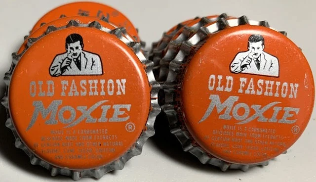 Moxie Soda Caps Vintage Original Lot of 10 Bottle Cap "Old Fashion" Cork Lined